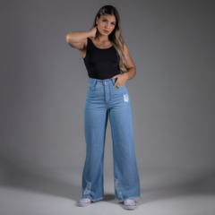 Calça Wide Leg May - Delavê na internet