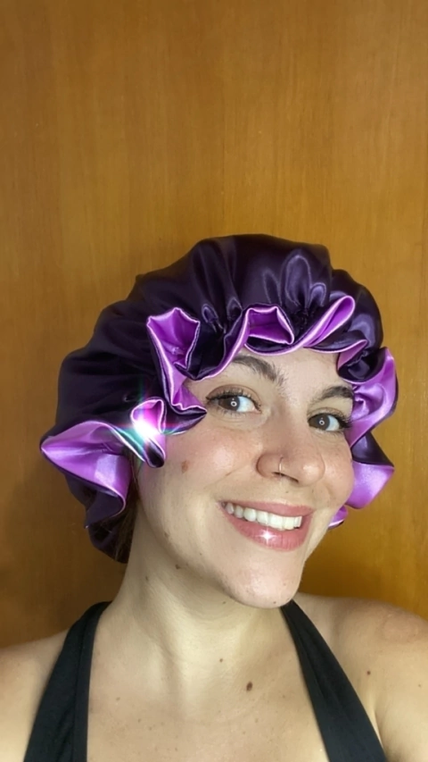 Touca dupla face Daphne “Violet”