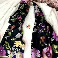 Lenço / echarpe de seda pura (100% natural) floral