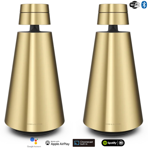 Bang & Olufsen Beosound 1 l Brass Tone l Portable Wireless Wi-Fi & Bluetooth Speaker l Auto Falante Sem Fio Portátil 360º l Bateria de até 12 horas l Acoustic Lens Technology l WiFi & Bluetooth l Chromecast & Google Assistant Integrados l Compatível com Apple 2 & Spotify Connect l Recomendado para áreas de 10m² até 50m² - buy online