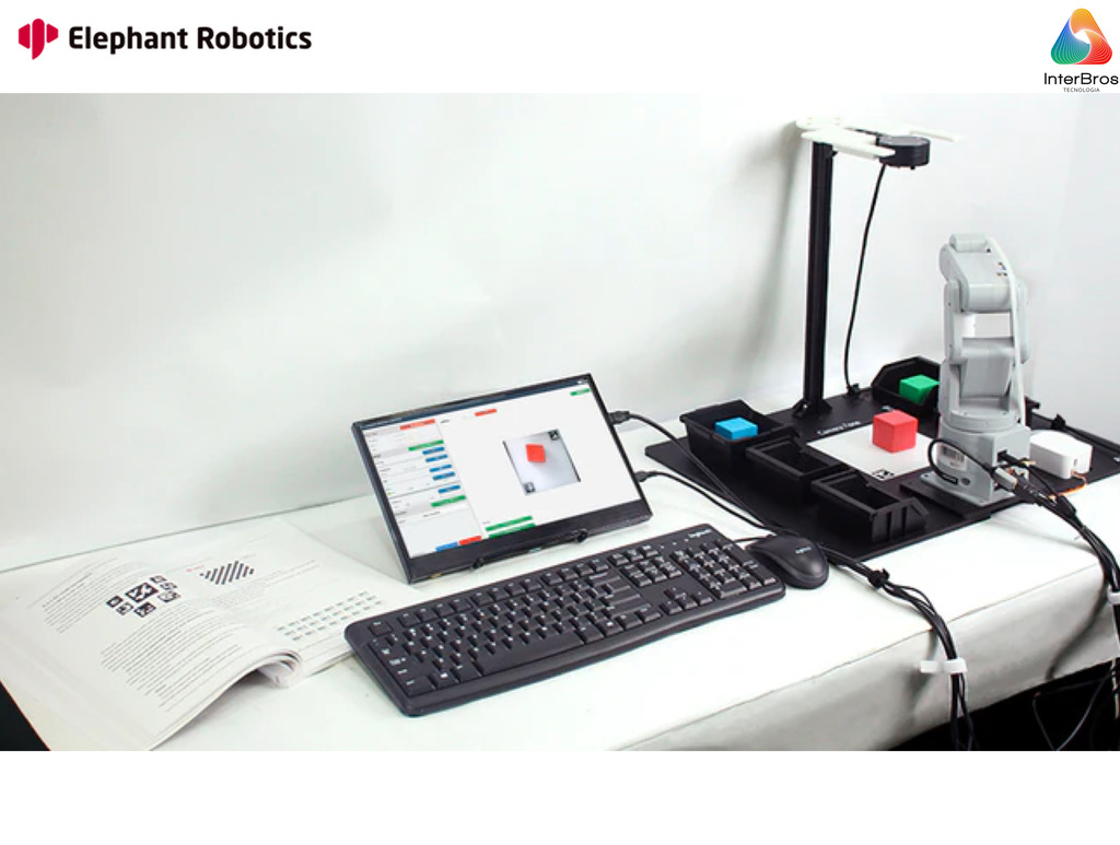 Imagem do Elephant Robotics Robot Kit Bundle For Laboratory , 5 MechArm Pi + 5 AI Kits Artificial Intelligence , Braços Robóticos , Educacional , Treinamento , Pesquisa , +12 anos