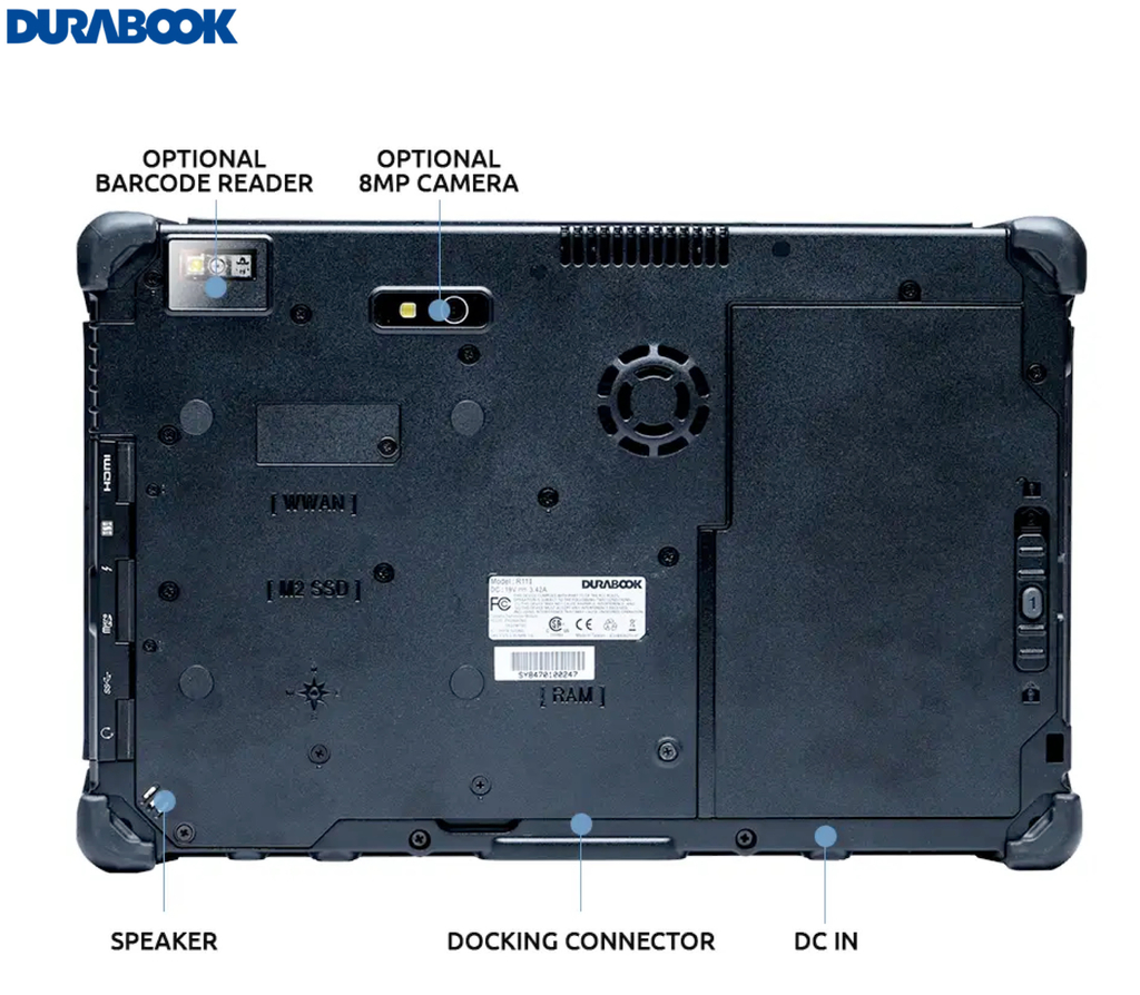 Durabook l R8 Rugged Tablet l Tablete Industrial Robusto l Elegante e Super Compacto l Formato de bolso l 8.0” (1280 x 800) LCD DynaVue® SR display com 800 nits l Personalizável l Projetado para os ambientes mais severos l Peça um orçamento - online store