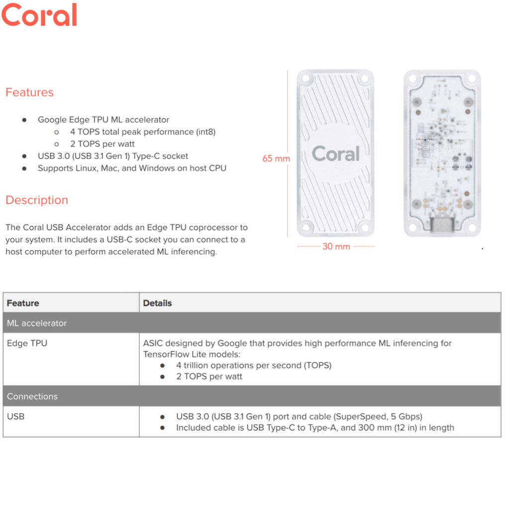 Coral Dev Board 1GB RAM + Coral USB Accelerator + Coral Camera Module - loja online