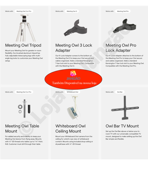 Owl Labs Meeting Owl 3 360° 1080p + OWL BAR 4K Frontal + Expansion Mic , Sistema Multi-Câmera de Videoconferência Inteligente on internet