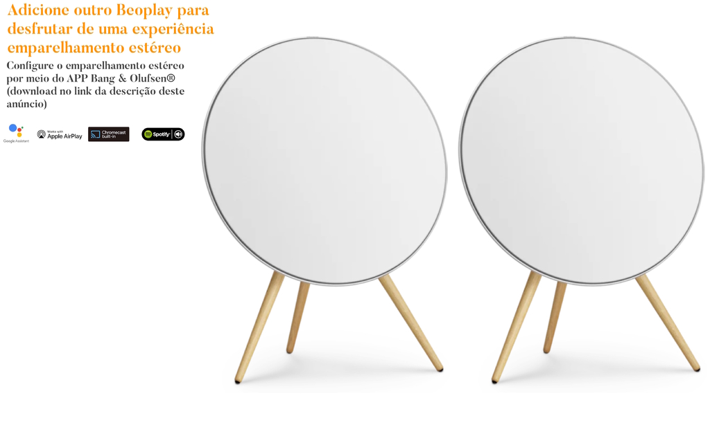 Image of Bang & Olufsen Beoplay A9 , 4ª Geração , Impressionantes até 3.000W , Cor: White with Oak Legs