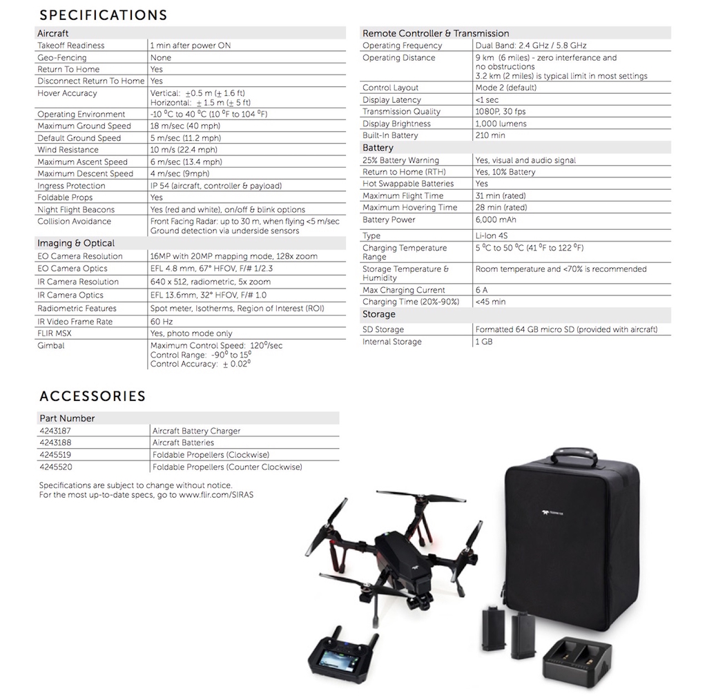 Teledyne FLIR SIRAS Professional Drone With Thermal and Visible Camera Payload - Loja do Jangão - InterBros