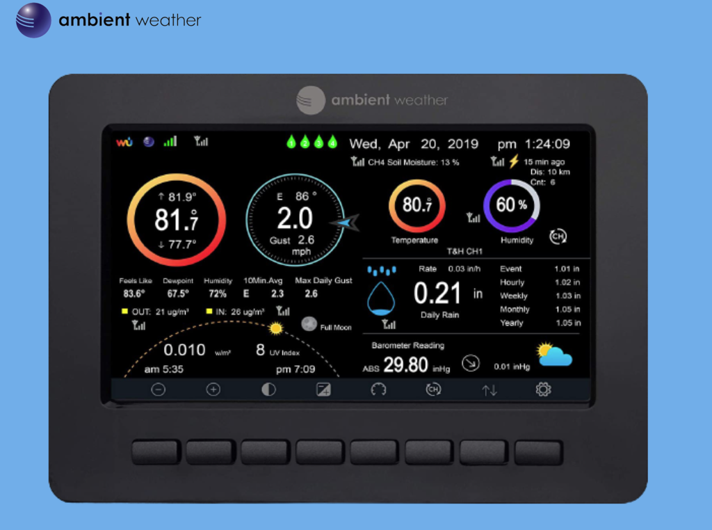 Ambient Weather WS-2000 Estação Metereológica Ultrassônica WiFi Compatível com Alexa e Google Internet Conectada - Loja do Jangão - InterBros