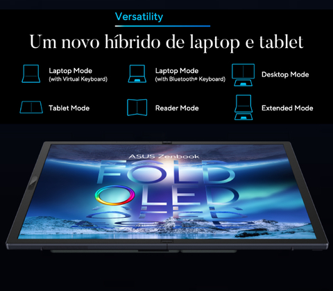 ASUS 17.3" l Zenbook 17 Fold Touchscreen l OLED Multi-Touch Laptop l Laptop Tablet Dobrável l Cheio de Tecnologias Inovadoras l 1.1 GHz Intel Core i7 10-Core (12th Gen) l 17.3" 2560 x 1920 OLED Touchscreen l 16GB LPDDR5 | 1TB M.2 PCIe 4.0 SSD l Integrated Intel Iris Xe Graphics l UX9702AA-XB79FT - online store