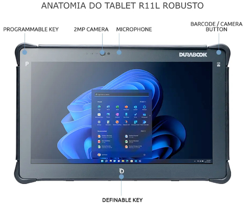 Durabook l R11L Rugged Tablet l Tablet Industrial Robusto l 12th Gen Intel Pentium Gold Processor 8505 l 11.6” FHD (1920 x 1080) LCD Display l Personalizável l Projetado para os ambientes mais severos l Peça um orçamento - Loja do Jangão - InterBros