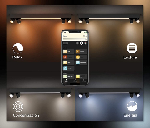 Philips Hue White & Color Ambiance Centris l Smart 4-Spots Ceiling Bar l Luminária de Teto l Ajuste cada Luz Individualmente l Poderoso Fluxo Luminoso 4.200 lumen l Compatível com Alexa, Apple Homekit & Google Assistant | Funciona com Bluetooth e/ou com a Hue Bridge en internet