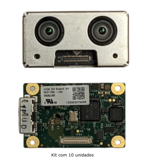 Intel RealSense Depth Module D401 + Vision Processor D4 Board Bundle Kit com 10 Unidades