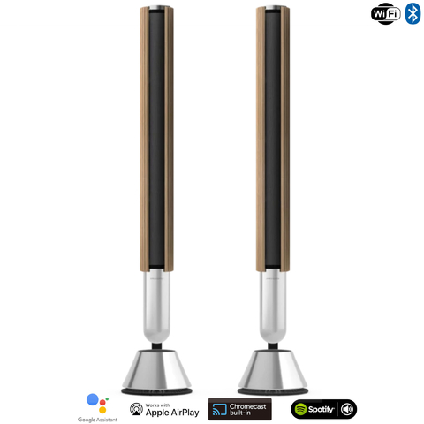 Bang & Olufsen Beolab 28 l Light Oak l Wireless Stereo Speakers for Home Cinema l Som Estéreo de Grau de Estúdio l Aparências Elegantes l Grave Poderoso l 1.250 Watts l Wi-Fi & Bluetooth l Chromecast & Google Assistant Integrados l Compatível com Apple 2 & Spotify Connect l Recomendado para áreas de 15m² até 50m²