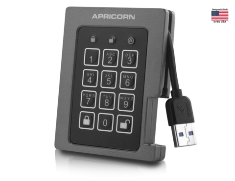 Apricorn Aegis 4 TB Padlock | SSD Portátil | USB 3.0 Robusto | Aegis Padlock FIPS 140-2 256-Bits | Criptografia de Grau Militar