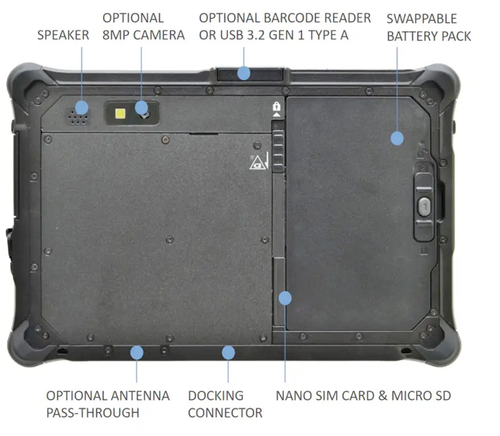 Imagen de Durabook l R11 Rugged Tablet l Tablete Industrial Robusto l Elegante e Compacto l 1.6” FHD (1920 x 1080) LCD l Até 1.000 nits l Personalizável l Projetado para os ambientes mais severos l Peça um orçamento