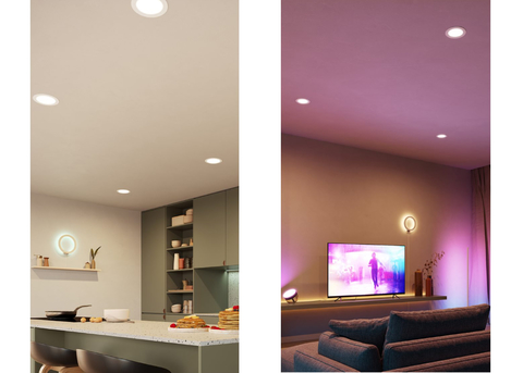 Philips Hue White and Color Ambiance Bluetooth | Slim Smart Downlight 5"/6" | 3ª Geração l Luminária Spot Fino de Teto para Embutir l Extra Brilhante 1,200 lumen | Luminária Spot de Teto de Embutir | Compatível com a Alexa, Apple Homekit & Google Assistant