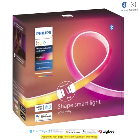 Nova Philips Hue Ambiance Gradient Lightstrip , Extensão de 1 metro , Requer Kit Base