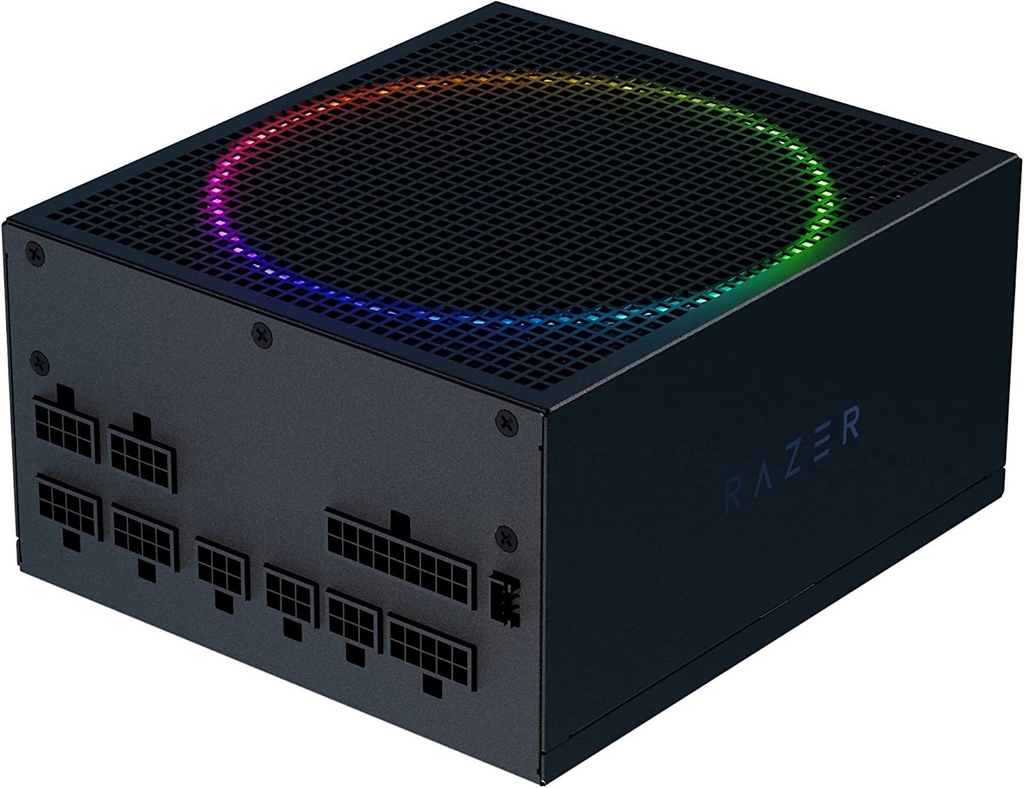 Razer Katana Chroma l Power Supply aRGB ATX Fully Modular l Fonte de alimentação l Ventilador aRGB silencioso e potente l Classificação Platinum Ultraeficiente l Modular por design l Projetada para suportar as CPUs e GPUs mais avançadas l Personalização RGB endereçável e integração de games l Zero RPM Mode l Escolha 850W ou 1.200W