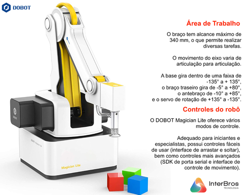 Dobot Magician Lite Robotic Arm , Stem Education , Braço Robótico Educacional , +8 anos