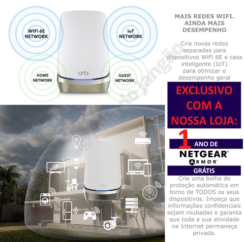 NETGEAR Orbi 970 Series Quad-Band WiFi 7 Mesh Network System RBE972S, 10 Gig Internet Port, BE27000 , 610m²