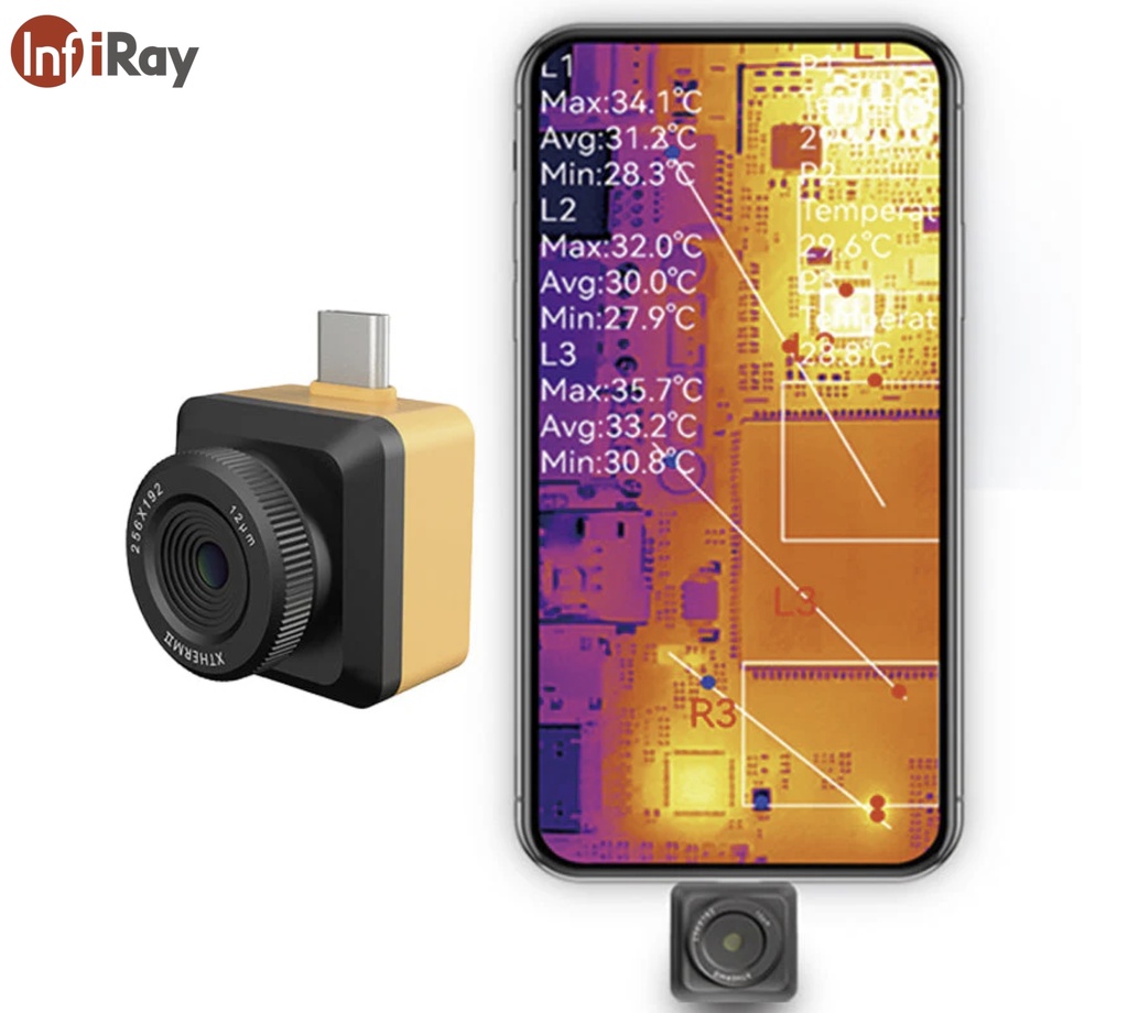 Infiray Xinfrared T2S Plus Câmera Térmica com Lente Macro de 8 mm , + Handle + Bancada de Trabalho na internet