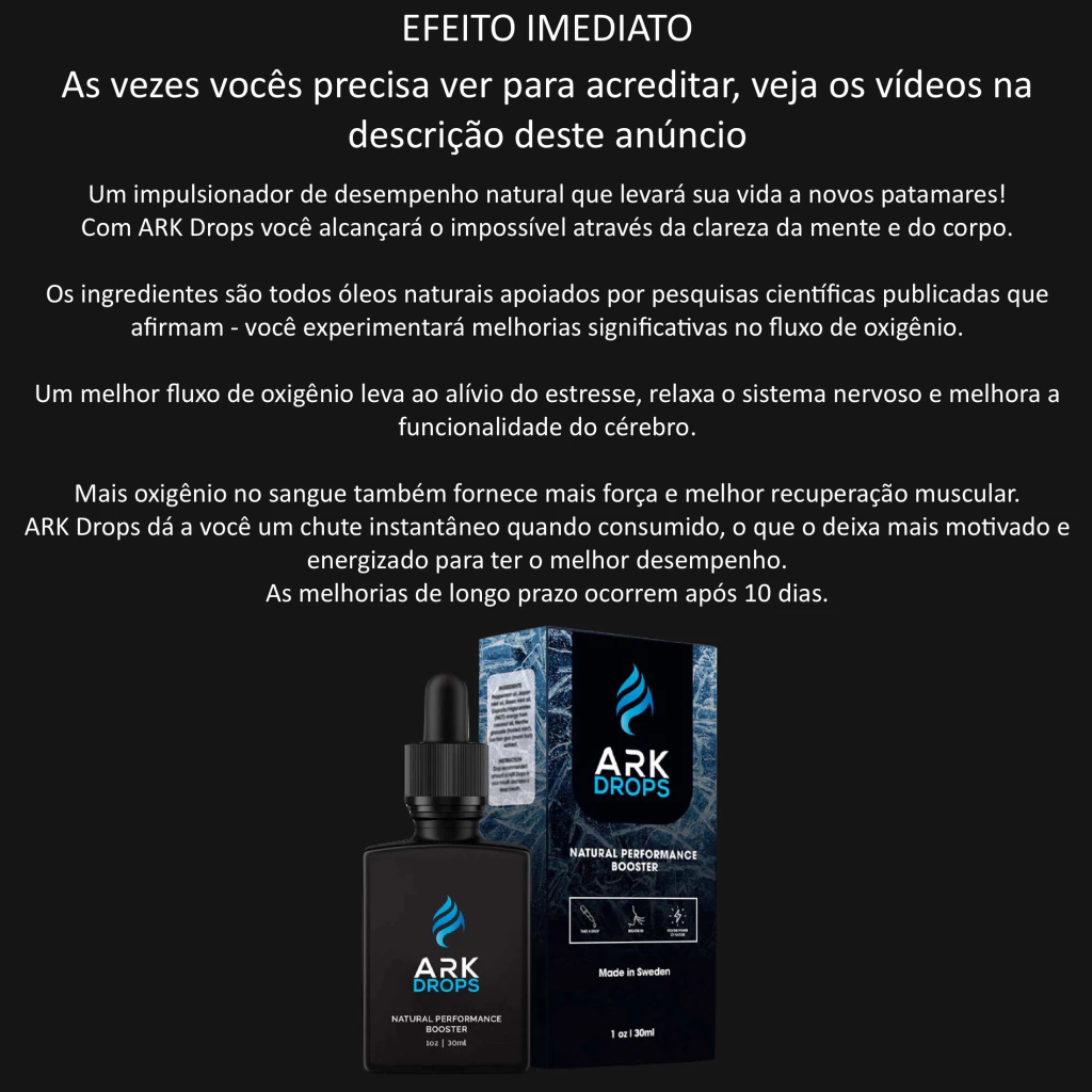 ARK Drops Impulsionador Natural de Desempenho na internet
