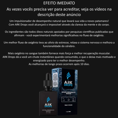ARK Drops Impulsionador Natural de Desempenho na internet