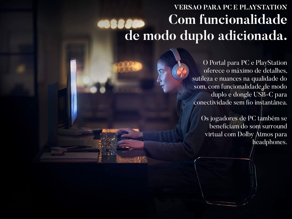 Bang & Olufsen Beoplay Portal l Versão para PC, Playstation, Nintendo Switch e Mobile l Elite Gaming Headset l Over-Ear Wireless Headphones l Virtual Surround 3D Sound l Dolby Atmos e ANC Avançados e Ajustados para games l Virtual Boom Arm l Bateria de até 42 horas l Escolha sua Cor en internet