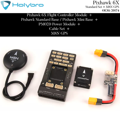 Holybro Pixhawk 6X l Sistema de Voo & GPS l Controlador de voo modular l UAVs & Drones l 11053 l 18062 l 18074 l 18066 l 18078 l 20172 l 20173 l 20295 l 20175 l Escolha seu Kit - buy online