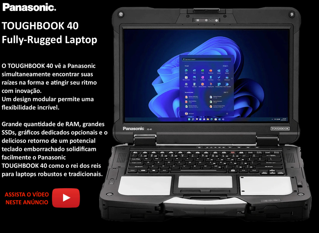 Panasonic TOUGHBOOK 40 14" Rugged Laptop , Intel Core i7-1185G7 (up to 4.8GHz), 16GB, 512GB SSD, Display 14" FHD Touchscreen, Intel Wi-Fi 6, Bluetooth, 5MP Webcam, IP66 , FZ-40CCAAXAM na internet