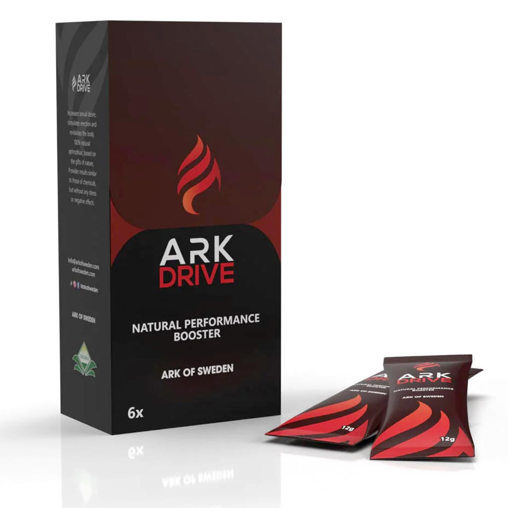 ARK Drive l ARK of Sweden l Feito na Suécia l Suplemento Dietético Vegano l 100% Natural l Impulsionador de Libido l Aumenta o desejo sexual, estimula a ereção e revitaliza o corpo l Homens e Mulheres