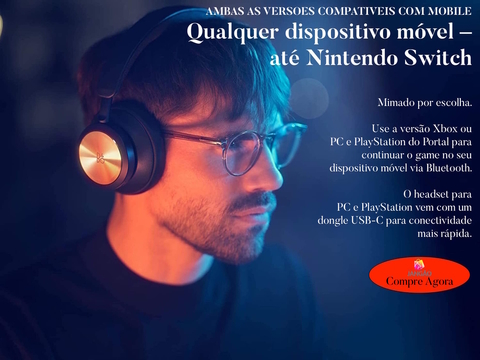 Bang & Olufsen Beoplay Portal l Versão para PC, Playstation, Nintendo Switch e Mobile l Elite Gaming Headset l Over-Ear Wireless Headphones l Virtual Surround 3D Sound l Dolby Atmos e ANC Avançados e Ajustados para games l Virtual Boom Arm l Bateria de até 42 horas l Escolha sua Cor - Loja do Jangão - InterBros