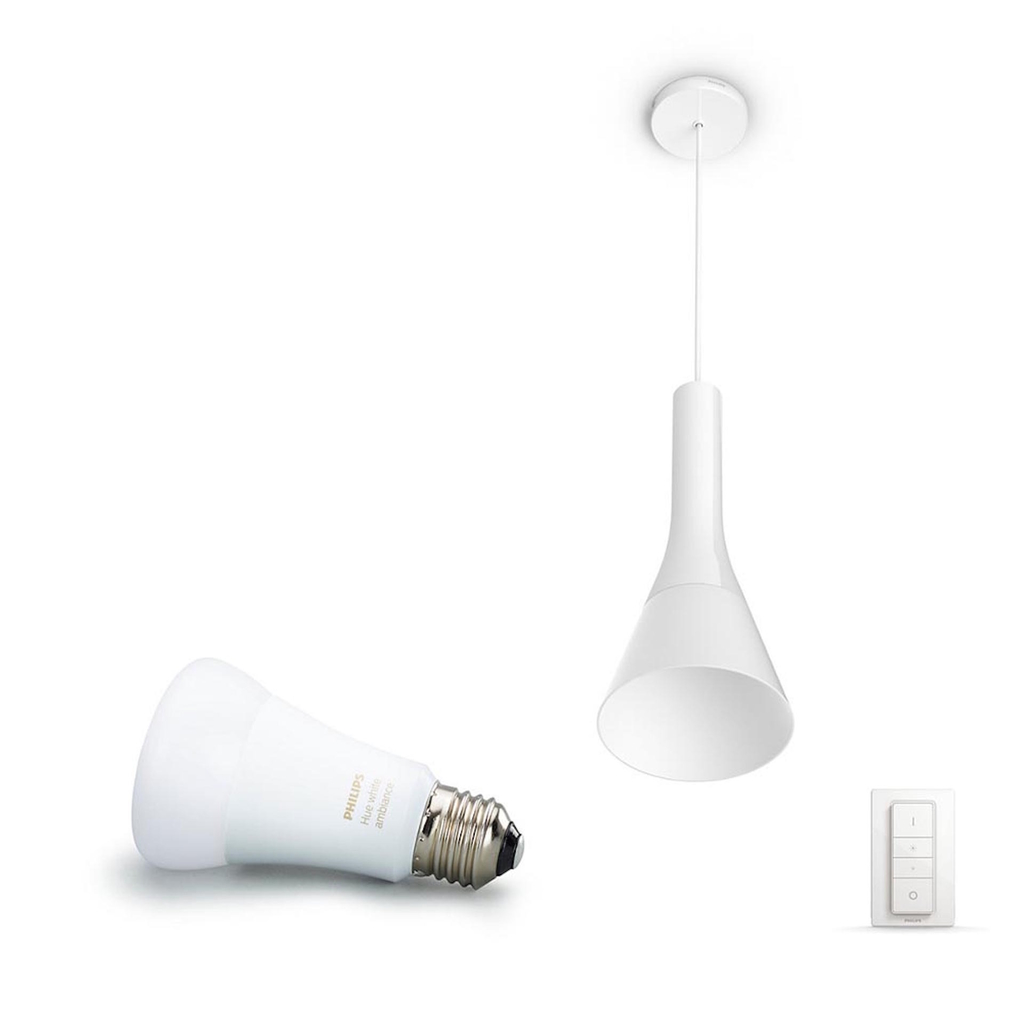 Philips Hue White Ambiance Explore l Smart LED Pendant l Luminária Inteligente Pendente l Alto Fluxo Luminoso de até 2.400 lumen l Copas, Cozinhas, Sala de Jantar, Escritório, Cabeceira l Compatível com Alexa, Apple Homekit & Google Assistant l Requer Hue Bridge - Loja do Jangão - InterBros