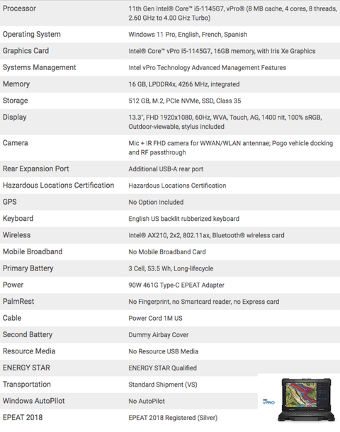 Imagem do DELL Latitude 7330 Rugged Extreme Laptop i5 16GB RAM 512GB SSD