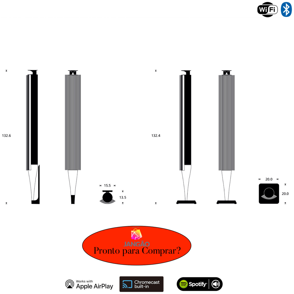 Bang & Olufsen Beolab 18 l Black l Montagem na parede l Iconic Wireless Stereo Speakers for Home Cinema l Pillar of Luxury Sound l Adaptive Bass Linearization​ l Acoustic Lens technology l Aparências Elegantes l 320 Watts l Wi-Fi & Bluetooth l Chromecast & Google Assistant Integrados l Compatível com Apple 2 & Spotify Connect l Recomendado para áreas de 10m² até 40m² - buy online