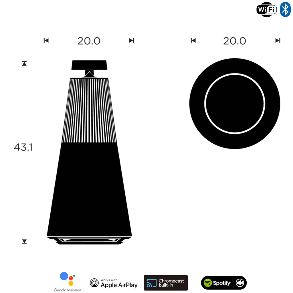 Bang & Olufsen Beosound 2 l Natural Brushed l Wireless Multiroom Speaker l Auto Falante Multi-Room 360º l Acoustic Lens Technology l WiFi & Bluetooth l Chromecast & Google Assistant Integrados l Compatível com Apple 2 & Spotify Connect l Recomendado para áreas de 10m² até 60m² - tienda online