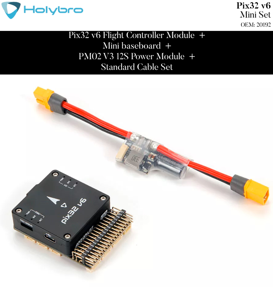 Holybro Pixhawk Pix32 v6​ l Sistema de Voo & GPS l Controlador de voo modular l UAVs & Drones l 11056 l 20190 l 20191 l 20192 l 20193 l Escolha seu Kit - online store