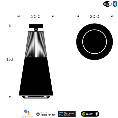 Bang & Olufsen Beosound 2 l Natural Aluminium l Wireless Multiroom Speaker l Auto Falante Multi-Room 360º l Acoustic Lens Technology l WiFi & Bluetooth l Chromecast & Google Assistant Integrados l Compatível com Apple 2 & Spotify Connect l Recomendado para áreas de 10m² até 60m² - Loja do Jangão - InterBros