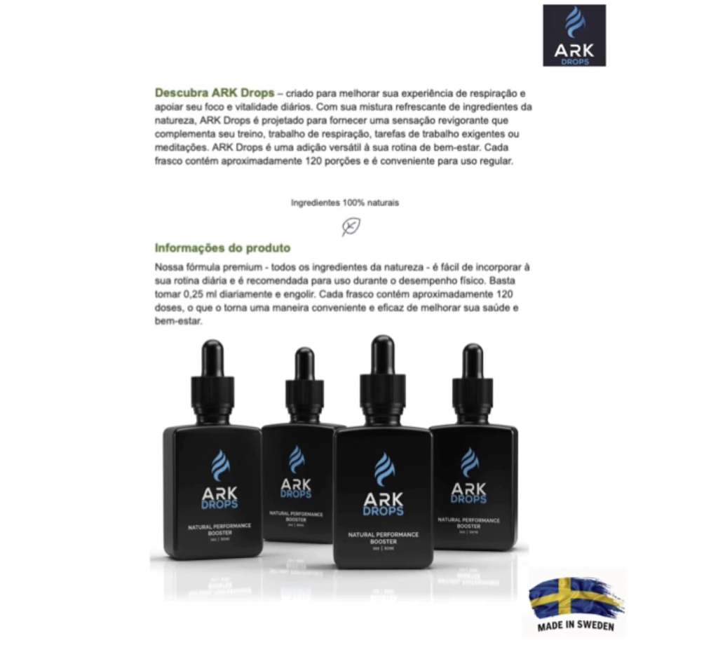 ARK Drops Impulsionador Natural de Desempenho - Loja do Jangão - InterBros