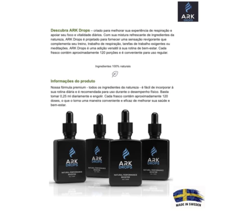 ARK Drops Impulsionador Natural de Desempenho - Loja do Jangão - InterBros