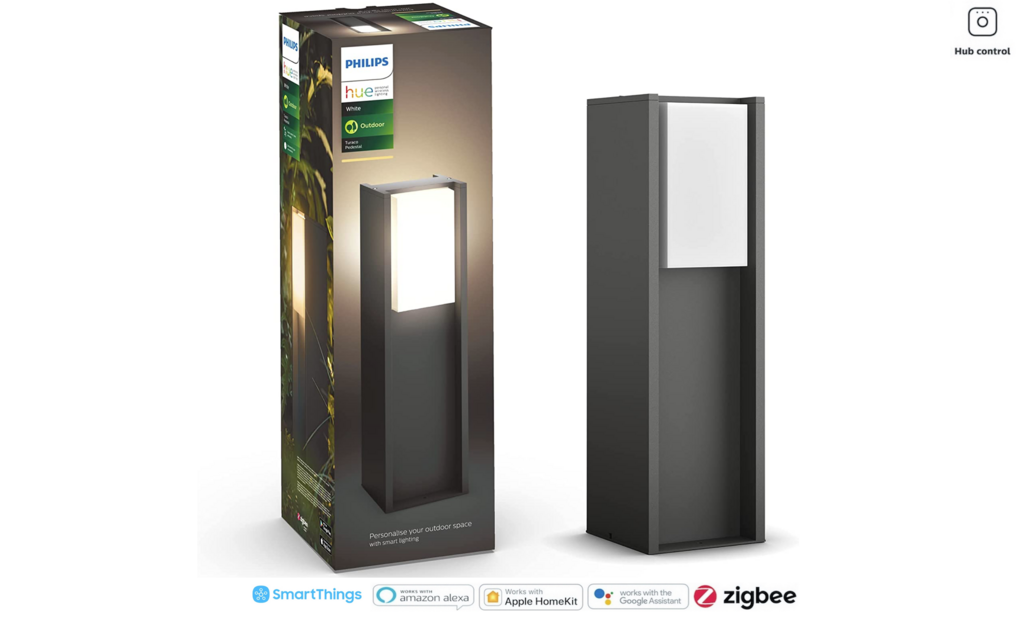 Philips Hue Turaco White LED Smart Outdoor Pedestal Light | Compatível com a Alexa, Apple Homekit & Google Assistant | Requer Hue Bridge