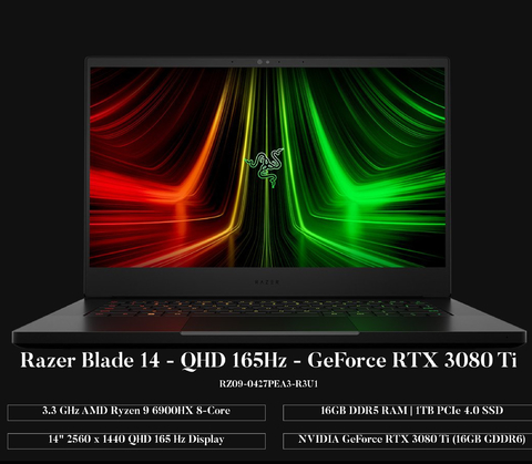 Razer® 14" l Razer® Blade 14 Gaming Laptop , 16GB DDR5 RAM , 1TB PCIe 4.0 SSD, RZ09-0427PEA3-R3U1 - buy online