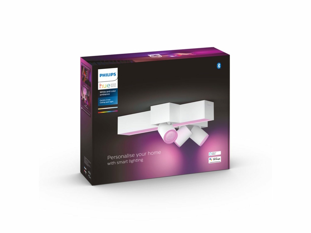 Philips Hue White & Color Ambiance Centris l Smart 3-Spots Ceiling Bar l Luminária de Teto l Ajuste cada Luz Individualmente l Poderoso Fluxo Luminoso 2.810 lumen l Compatível com Alexa, Apple Homekit & Google Assistant | Funciona com Bluetooth e/ou com a Hue Bridge - comprar online