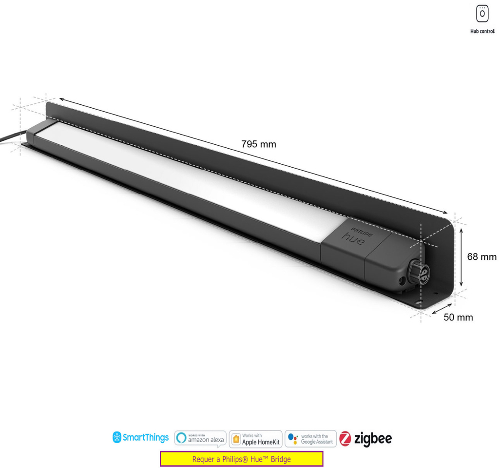 Imagem do Philips Hue Amarant l Outdoor Light Bar l LED Wall Floodlight l Luminária Inteligente Outdoor de Piso l + Sensor de Presença l Alto Fluxo Luminoso de até 2.800 lumen l LED Integrado l Sem Fonte de Energia l Compatível com Alexa, Apple Homekit & Google Assistant l Requer Hue Bridge