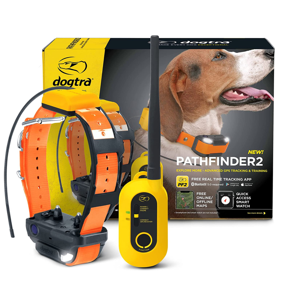 Dogtra Pathfinder 2 Com Case de Trasnporte | E-Collar Series GPS Rastrear e Treinar | Cães Acima de 15 Kgs | Pescoços Acima de 30 cms |Alcance de até 14,5 Kms | Expansível para até 21 cães | A prova d'água | Taxa de GPS de Atualização de 2 segundos | Requer Smartphone | Sem taxa de assinatura | Mapa de satélite gratuito e OFFLINE | Não Requer Sinal de Celular