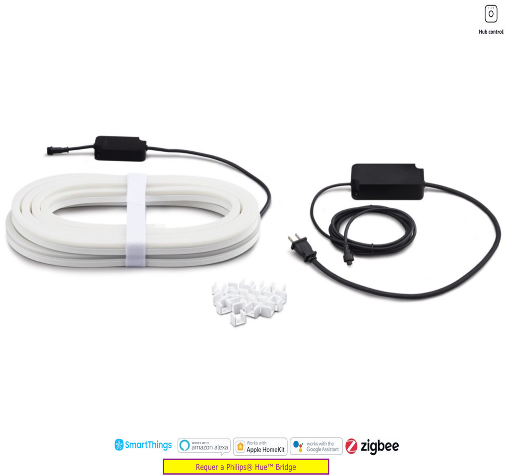 Philips Hue White & Color Ambiance Outdoor Smart LightStrip l Fita de Led Outdoor 5 mts l 2ª Geração l + 500 lumen do que a Geração Anterior l Poderoso Fluxo Luminoso 2.100 lumen l Compatível com a Alexa, Apple Homekit & Google Assistant | Requer Hue Bridge na internet