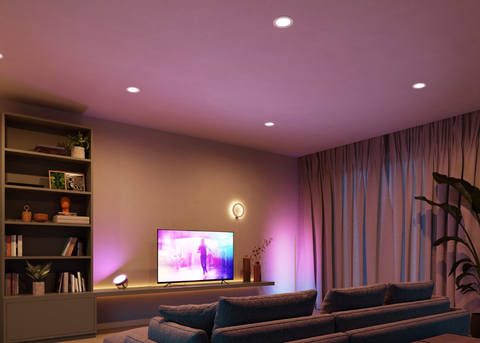 Imagen de Philips Hue White and Color Ambiance Bluetooth | Slim Smart Downlight 5"/6" | 3ª Geração l Luminária Spot Fino de Teto para Embutir l Extra Brilhante 1,200 lumen | Luminária Spot de Teto de Embutir | Compatível com a Alexa, Apple Homekit & Google Assistant