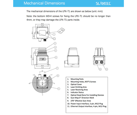 Slamtec RPLIDAR LPX-T1M4 TOF LiDAR , 40 Meters Distance Module , Indoor & Outdoor