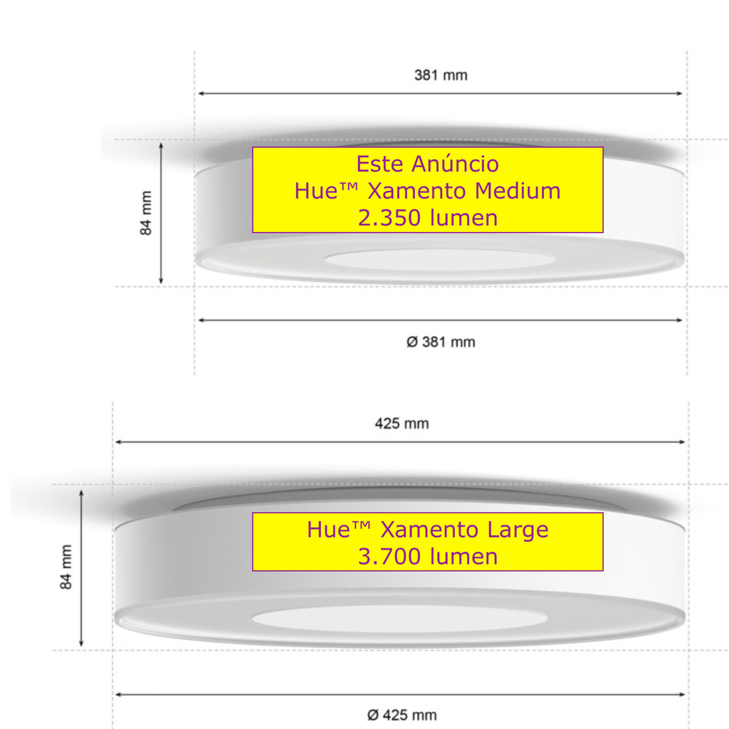 Imagem do Philips Hue White & Color Ambiance Xamento Medium l Bathroom Smart Ceiling l Luminária Plafon de Teto Inteligente Média l Feita para Banheiros l A Prova D' Água l WiFi e Bluetooth l Fluxo Luminoso 2.350 lumen l LED Integrado l Compatível com Alexa, Apple Homekit & Google Assistant l Requer Hue(TM) Bridge