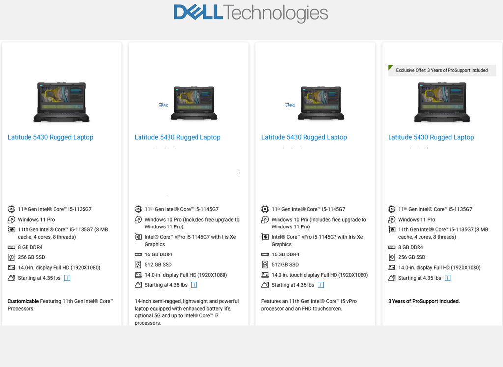 Dell Latitude 5430 Rugged Laptop Tablet, 16 GB DDR4 , 512 GB SSD , 11th Gen Intel Core i7-1185G7, vPro - (cópia)