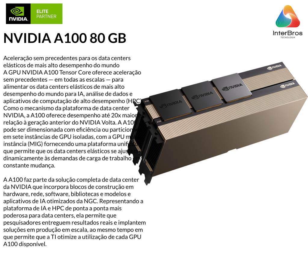 NVIDIA PNY A100 80GB PCIe Tensor Core GPU , 900-21001-0020-100 , TCSA100M-80GB-PB na internet